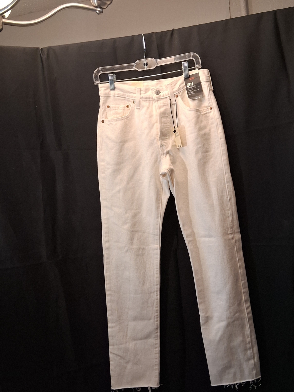 Levi's 501 White Straight-Leg Womens Jeans 27X32